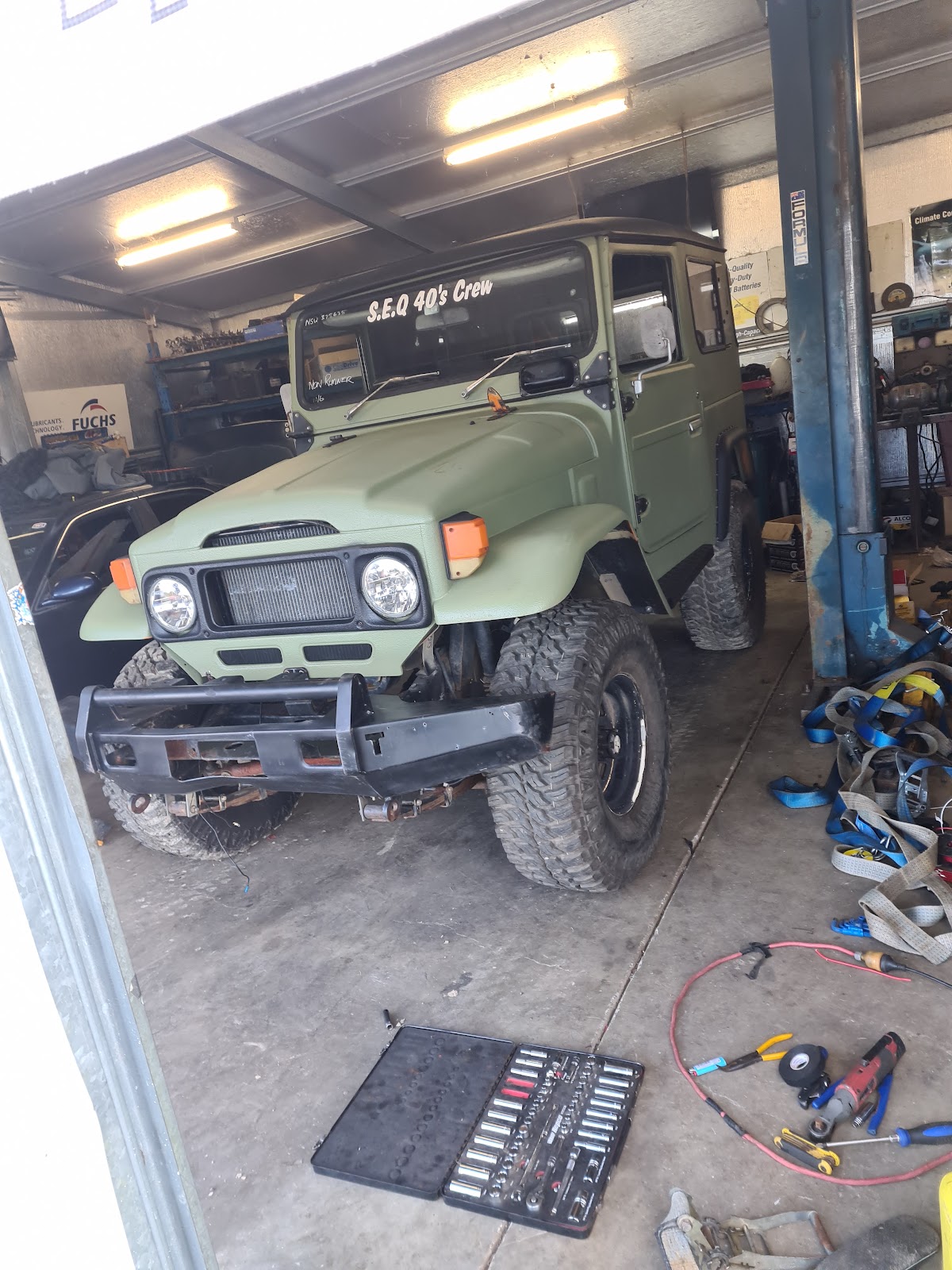 Toyota FJ LandCruiser in the Wireman workshop